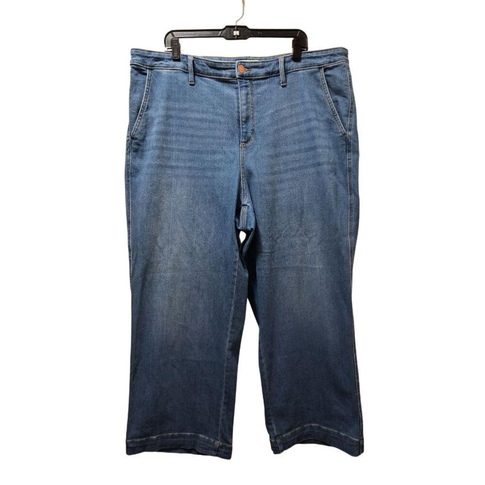 Ava & Viv Wide Leg Cropped Jeans Women’s 20W Blue Light Wash Stretch 42x28